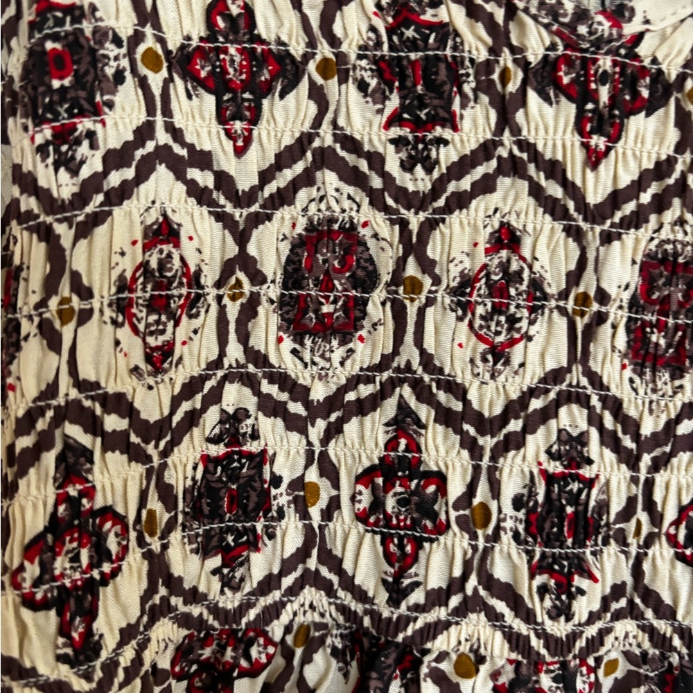 NWT Speed Limit MPH Brown Boho Smocked Peasant Dress L‎ - Picture 11 of 12